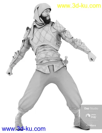 3D打印模型Bedu Desert Warrior Outfit for Genesis 8 Male(s)的图片
