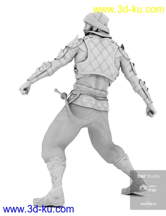 3D打印模型Bedu Desert Warrior Outfit for Genesis 8 Male(s)的图片