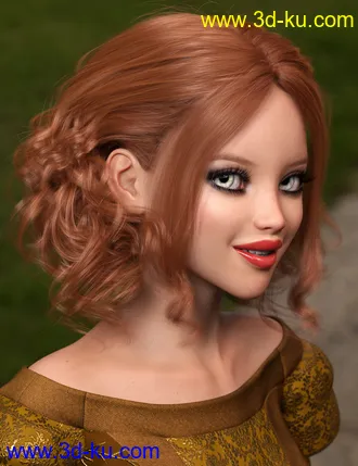3D打印模型Bendine Hair for Genesis 3 and 8 Female(s)的图片