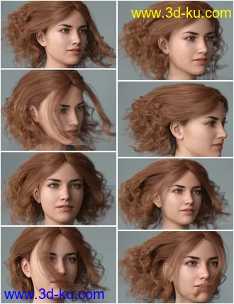 3D打印模型Bendine Hair for Genesis 3 and 8 Female(s)的图片