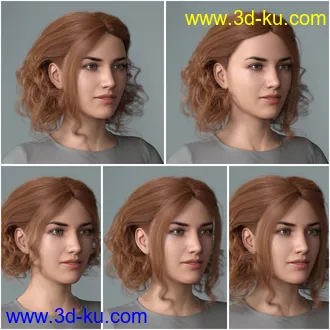 3D打印模型Bendine Hair for Genesis 3 and 8 Female(s)的图片
