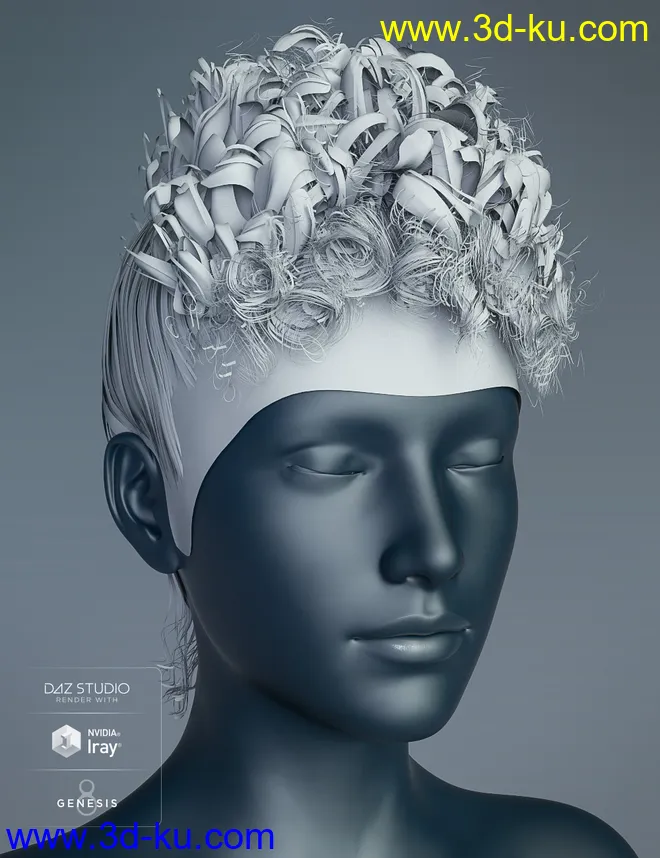 Bernedette Hair for Genesis 8 Female(s)模型的图片6