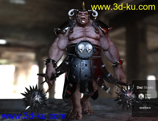 Berzerker Battle Outfit for Genesis 8 Males(s)模型的图片2