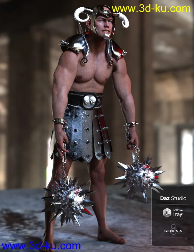 Berzerker Battle Outfit for Genesis 8 Males(s)模型的图片3