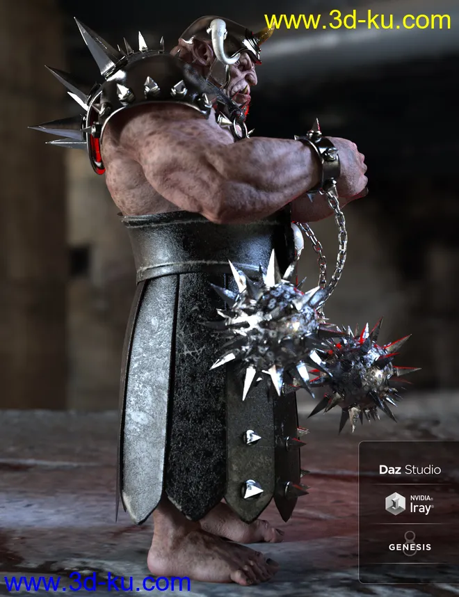 Berzerker Battle Outfit for Genesis 8 Males(s)模型的图片4