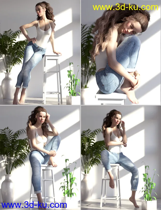 Bianca Morph, Poses and Expressions, and Chair Prop for Genesis 8 Female模型的图片7