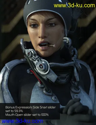 3D打印模型Biometric Expressions - Screams of Terror and Battle! for Genesis 3 Female(s)的图片