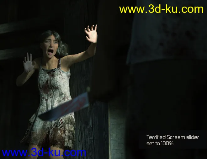 Biometric Expressions - Screams of Terror and Battle! for Genesis 3 Female(s)模型的图片4