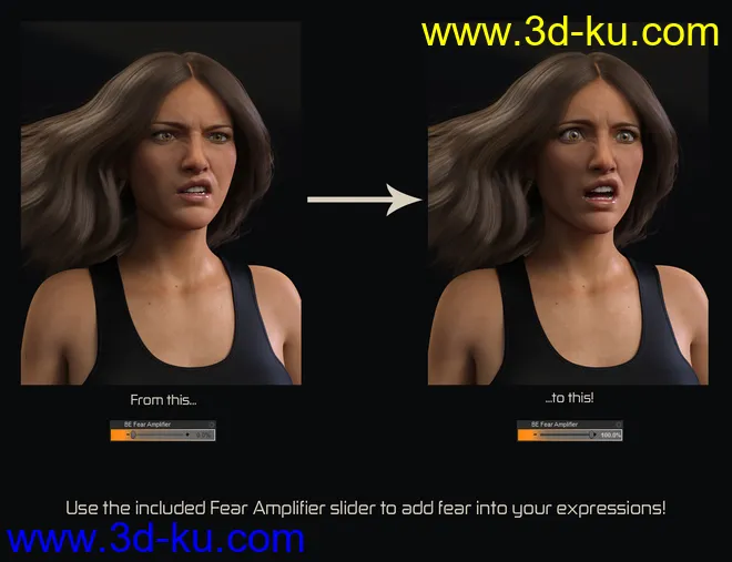 Biometric Expressions - Screams of Terror and Battle! for Genesis 3 Female(s)模型的图片7