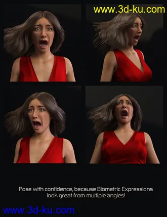 3D打印模型Biometric Expressions - Screams of Terror and Battle! for Genesis 3 Female(s)的图片