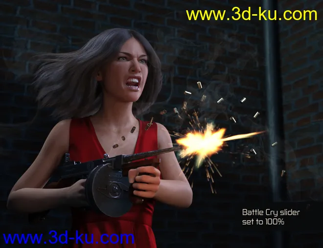 Biometric Expressions - Screams of Terror and Battle! for Genesis 3 Female(s)模型的图片11