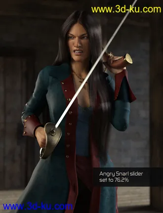 3D打印模型Biometric Expressions - Screams of Terror and Battle! for Genesis 3 Female(s)的图片