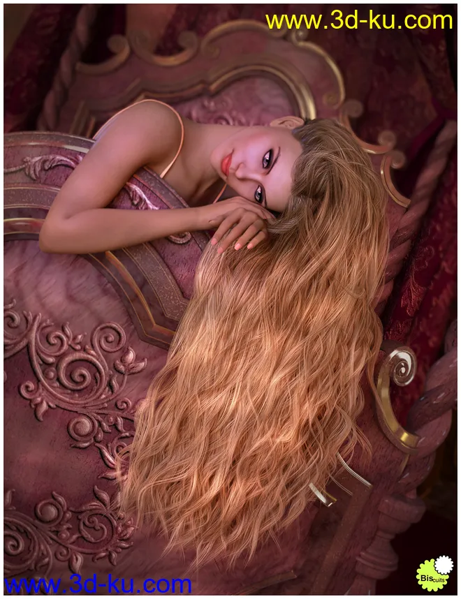 Biscuits Jam Hair with dForce for Genesis 8 Female(s)模型的图片5