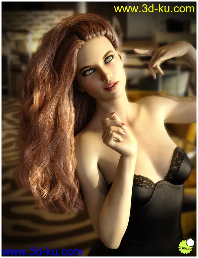 Biscuits Jam Hair with dForce for Genesis 8 Female(s)模型的图片6