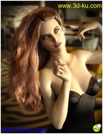 3D打印模型Biscuits Jam Hair with dForce for Genesis 8 Female(s)的图片
