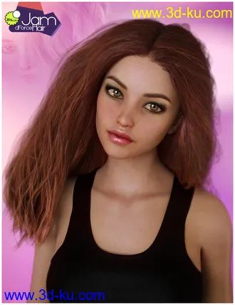 3D打印模型Biscuits Jam Hair with dForce for Genesis 8 Female(s)的图片