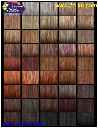 3D打印模型Biscuits Jam Hair with dForce for Genesis 8 Female(s)的图片