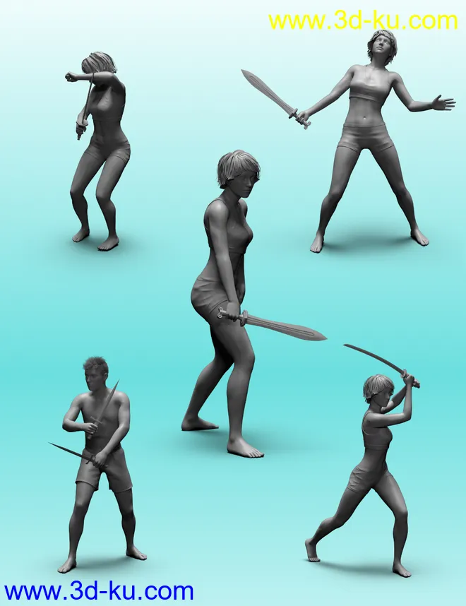 Blademaster Poses for Genesis 8模型的图片2