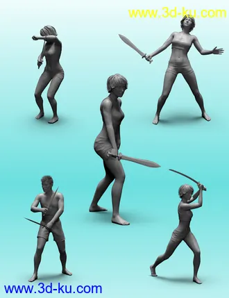 3D打印模型Blademaster Poses for Genesis 8的图片