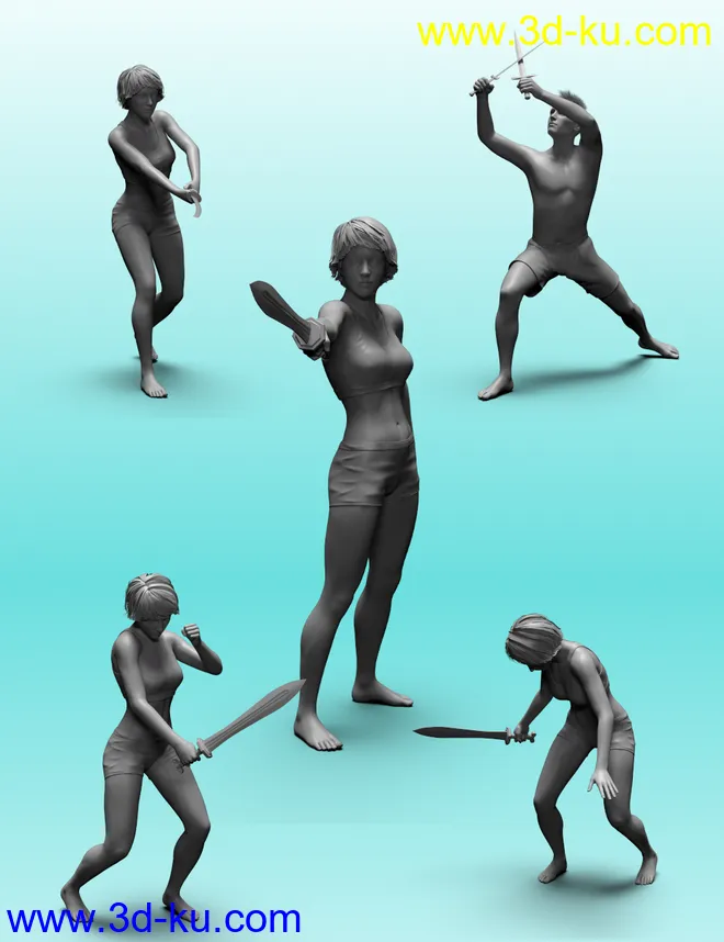 Blademaster Poses for Genesis 8模型的图片3