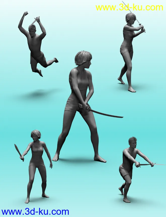 Blademaster Poses for Genesis 8模型的图片4