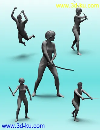 3D打印模型Blademaster Poses for Genesis 8的图片