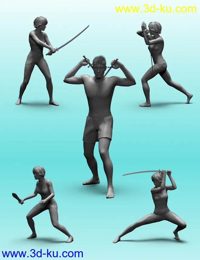 Blademaster Poses for Genesis 8模型的图片5