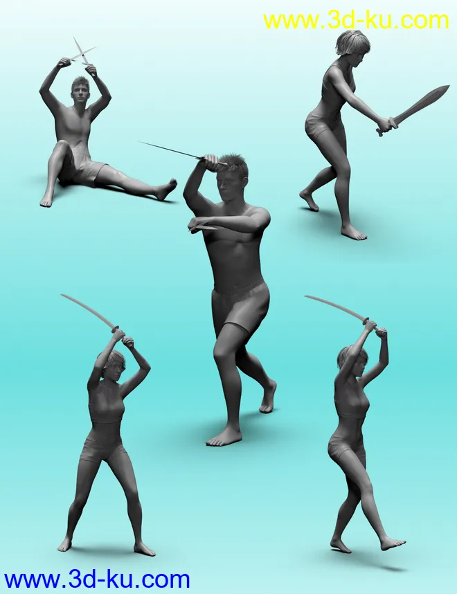 Blademaster Poses for Genesis 8模型的图片8