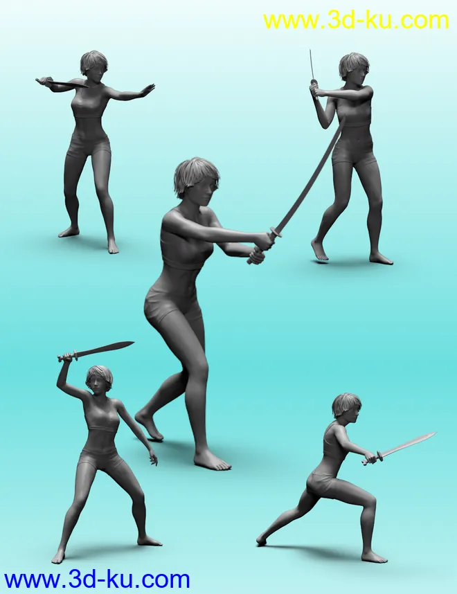 Blademaster Poses for Genesis 8模型的图片9