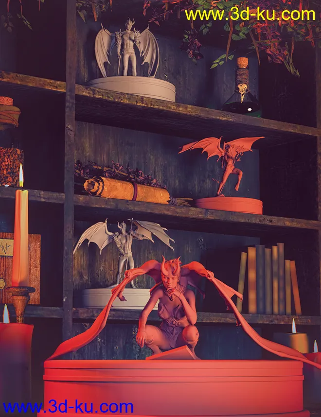 Blasphemy - Poses and Props for Genesis 8 and Infernal Wings模型的图片1