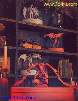 3D打印模型Blasphemy - Poses and Props for Genesis 8 and Infernal Wings的图片