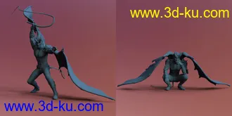 3D打印模型Blasphemy - Poses and Props for Genesis 8 and Infernal Wings的图片