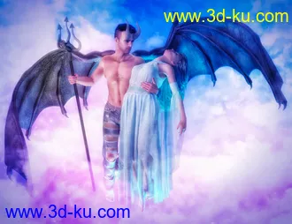 3D打印模型Blasphemy - Poses and Props for Genesis 8 and Infernal Wings的图片