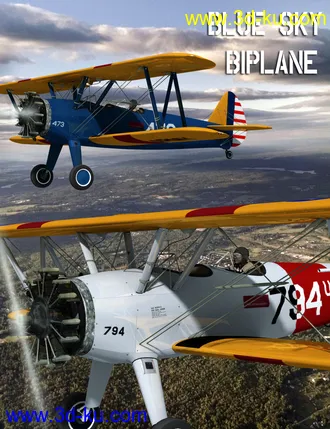 3D打印模型Blue Sky Biplane的图片