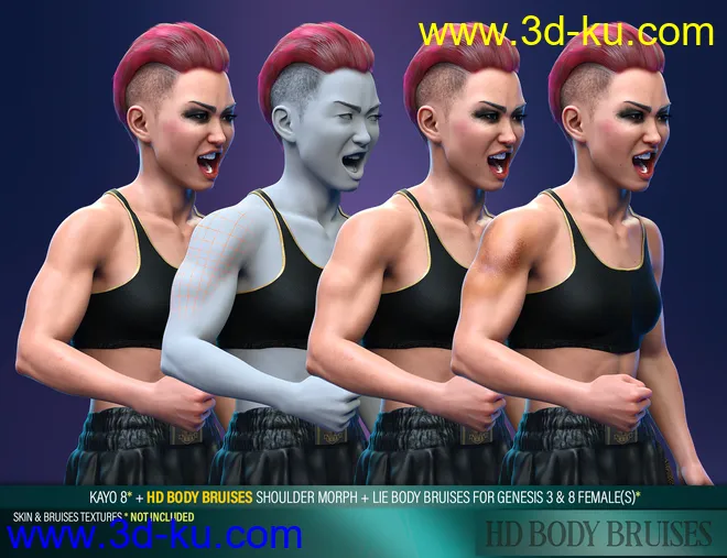 Body Bruises Morphs for Genesis 8 Female(s)模型的图片3
