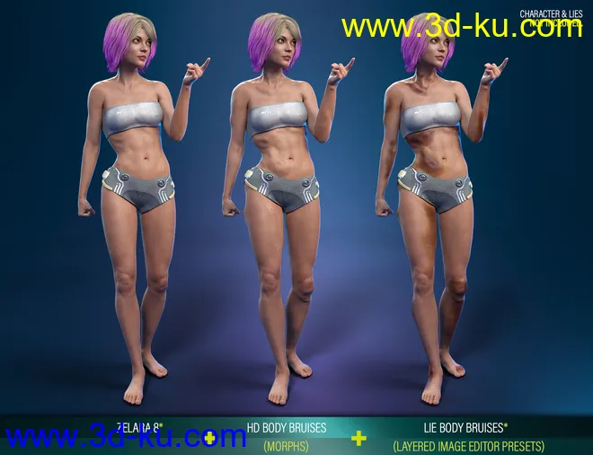 Body Bruises Morphs for Genesis 8 Female(s)模型的图片14