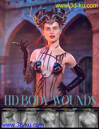 3D打印模型Body Wounds HD Morphs for Genesis 8 Female(s)的图片