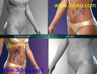 3D打印模型Body Wounds HD Morphs for Genesis 8 Female(s)的图片