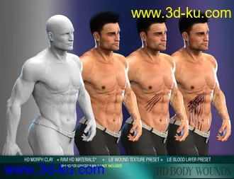 Body Wounds HD Morphs for Genesis 8 Male(s)模型的图片2
