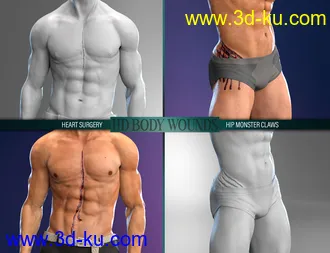 3D打印模型Body Wounds HD Morphs for Genesis 8 Male(s)的图片