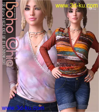 3D打印模型Boho Chic for dForce V-Neck Knit G8F的图片