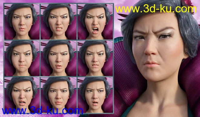 Brave Girl - Expressions for Genesis 8 Female and Mei Lin 8模型的图片2