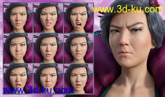 3D打印模型Brave Girl - Expressions for Genesis 8 Female and Mei Lin 8的图片