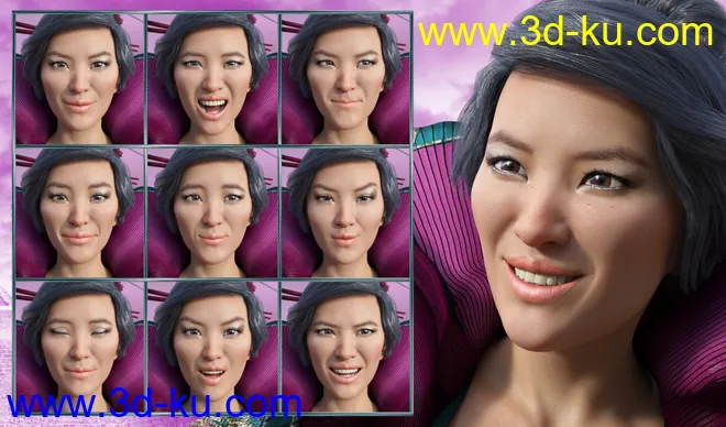 Brave Girl - Expressions for Genesis 8 Female and Mei Lin 8模型的图片3