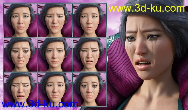 Brave Girl - Expressions for Genesis 8 Female and Mei Lin 8模型的图片4