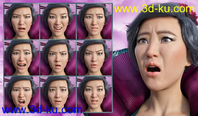 Brave Girl - Expressions for Genesis 8 Female and Mei Lin 8模型的图片5