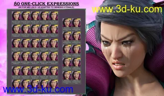 3D打印模型Brave Girl - Expressions for Genesis 8 Female and Mei Lin 8的图片
