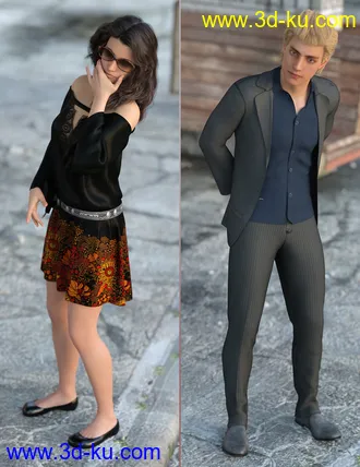 3D打印模型Bus Stop Poses for Genesis 8的图片