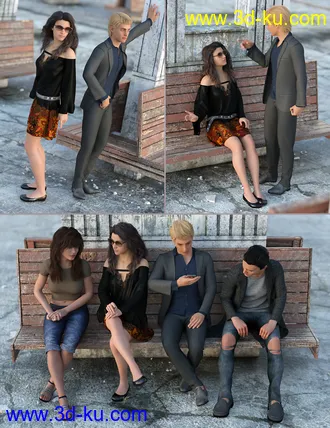 3D打印模型Bus Stop Poses for Genesis 8的图片