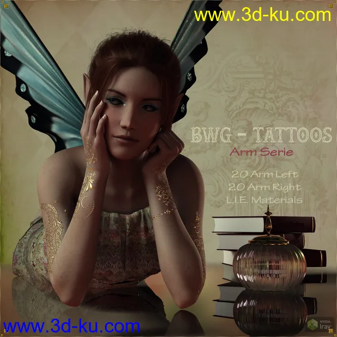 BWG - Tattoos, Arm Serie for G3-G8 - DAZ Studio模型的图片1